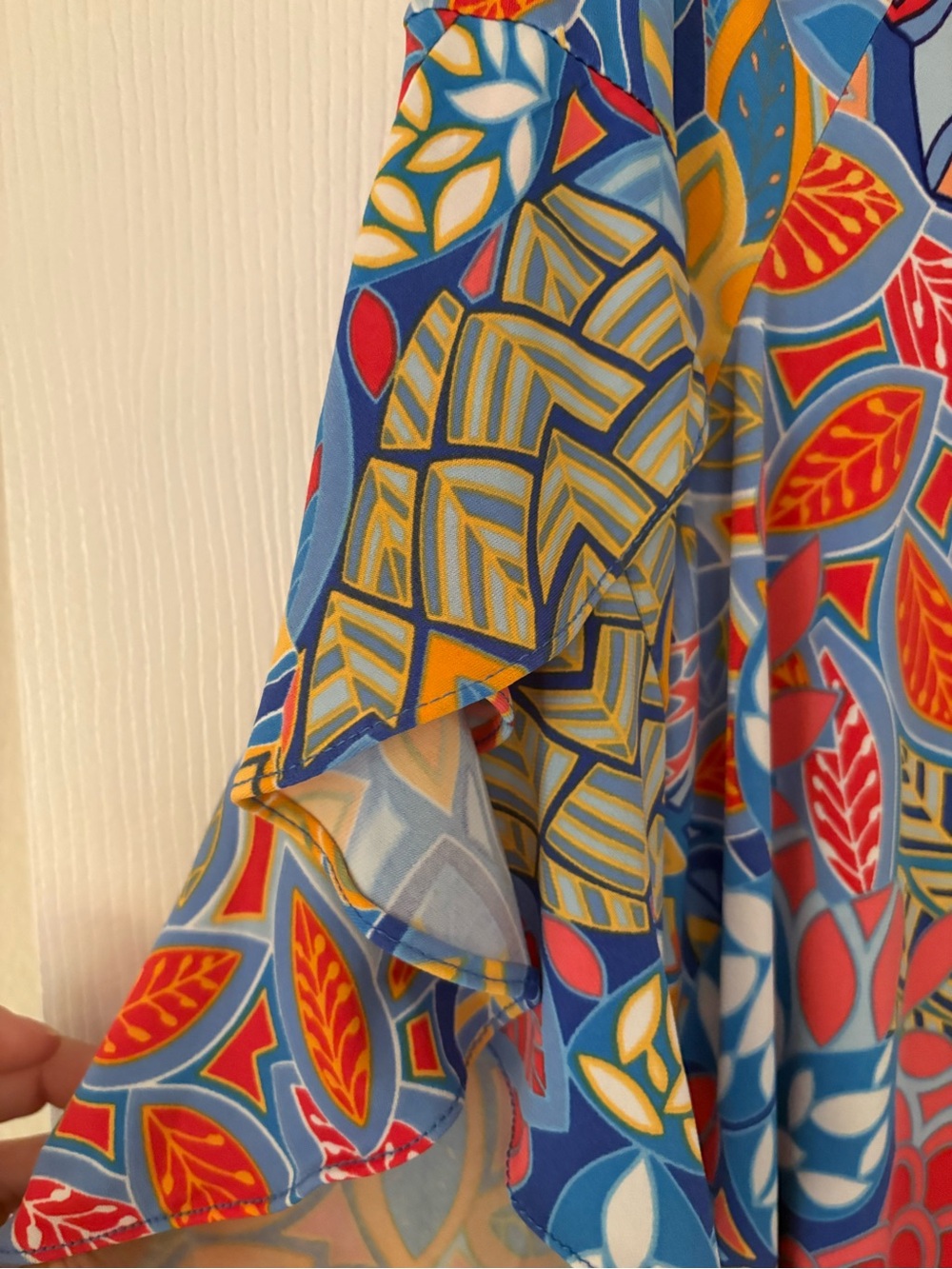 MSK Bright Multicolor Floral Off-Shoulder Mini Dress - Blue/Red/Yellow - Picture 10 of 16